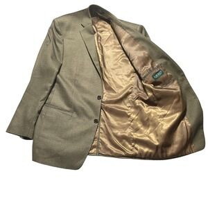 Lauren Ralph Lauren Mens 42L Brown Micro Houndstooth Two Button Blazer Coat